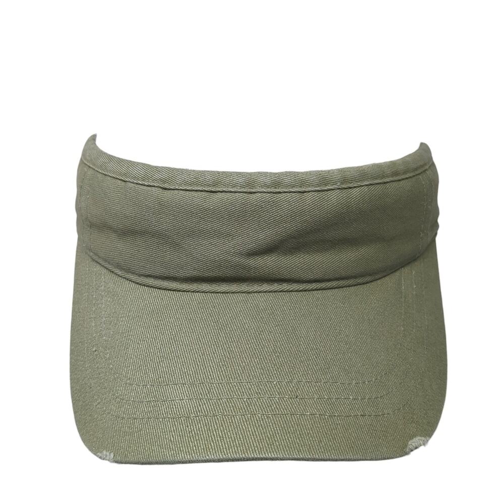 Unbranded Strapback Visor Hat Solid Green One Siz… - image 1